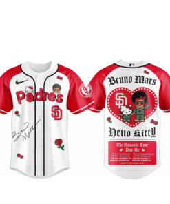 San Diego Padres Bruno Mars x Hello Kitty 2026 The Romantic Tour Baseball Jersey