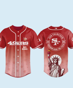San Francisco 49ers 2026 No Kings Freedom Runs The Field Baseball Jersey