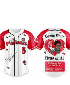 Seattle Mariners Bruno Mars x Hello Kitty 2026 The Romantic Tour Baseball Jersey