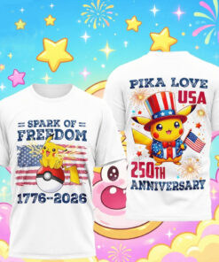 Spark Of Freedom Pikachu 250th Anniversary T-Shirt