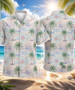Tropical Beach Sailboat Summer Hawaiian Shirt