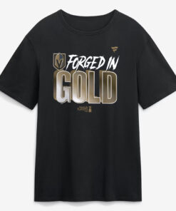 Vegas Golden Knights Black 2026 Playoff Hometown Slogan Forged in Gold T-Shirt