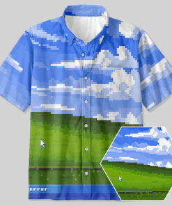 Win XP Wallpaper Pixel Hawaiian Shirt