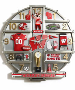 Wisconsin Badgers Home Decorative 3D Wall Clock