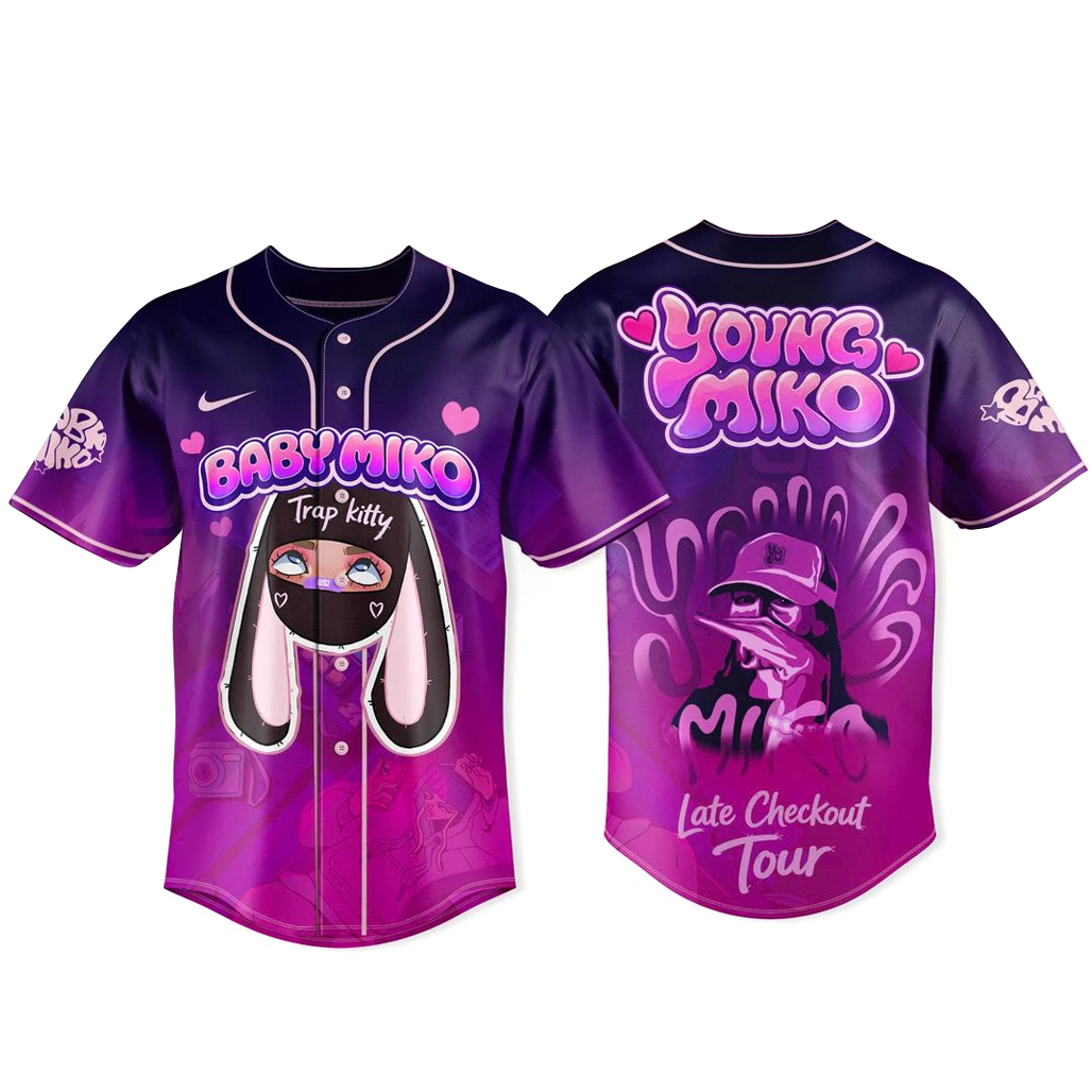 Young-Baby-Miko-Late-Checkout-Tour-2026-Baseball-Jersey.jpg Young Baby Miko Late Checkout Tour 2026 Baseball Jersey