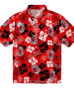 AC Milan Hibiscus Bloom Hawaiian Shirt