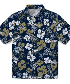 Akron Zips Hibiscus Bloom Hawaiian Shirt