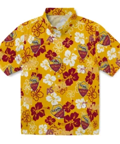AS Roma Hibiscus Bloom Hawaiian Shirt
