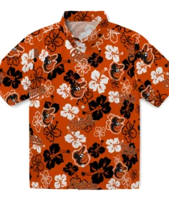 Baltimore Orioles Hibiscus Bloom Hawaiian Shirt