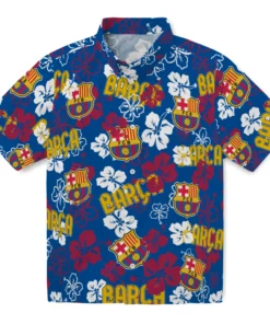 Barcelona Hibiscus Bloom Hawaiian Shirt
