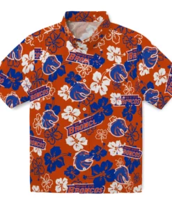 Boise State Broncos Hibiscus Bloom Hawaiian Shirt