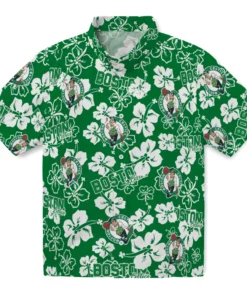 Boston Celtics Hibiscus Bloom Hawaiian Shirt