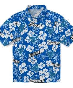 Buffalo Bulls Hibiscus Bloom Hawaiian Shirt
