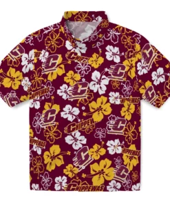 Central Michigan Chippewas Hibiscus Bloom Hawaiian Shirt