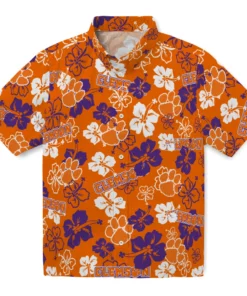 Clemson Tigers Hibiscus Bloom Hawaiian Shirt