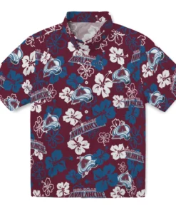 Colorado Avalanche Hibiscus Bloom Hawaiian Shirt