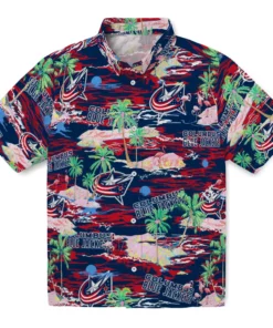 Columbus Blue Jackets Flamingo Retreat 2026 Hawaiian Shirt