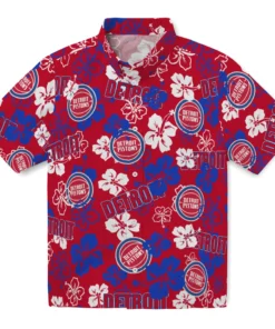 Detroit Pistons Hibiscus Bloom Hawaiian Shirt