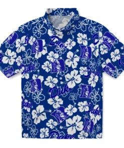 Duke Devils Hibiscus Bloom Hawaiian Shirt
