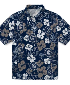 Georgetown Hoyas Hibiscus Bloom Hawaiian Shirt
