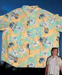 Izod Saltwater Dockside Chambray Floral Hawaiian Shirt Best Father's Day Gifts For Dad -WearandDecor