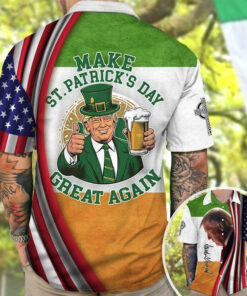 Make St Patrick's Day Great Again Hawaiian Shirt Drinking 45-47 Merchandise -WearandDecor