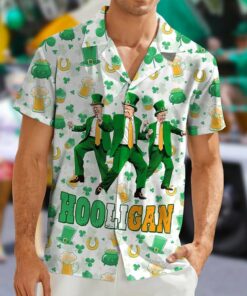 Dancing Hooligan Hawaiian Shirt Funny 45-47 Merch St Patrick's Day Shirt -WearandDecor