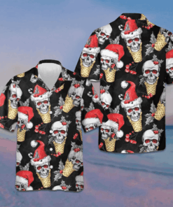 Christmas Skulls With Waffle Cone Hawaiian Shirt Funny Skull Christmas Shirt Gifts For Son -WearandDecor