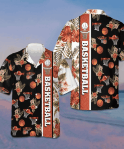 Tropical Basketball Hawaiian Shirt Men's Summer Short Sleeve Shirts Gifts For Basketball Lovers -WearandDecor