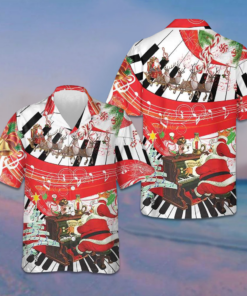 Piano Playing By Santa Claus Hawaiian Shirt Funny Santa Shirt Gifts For Husband