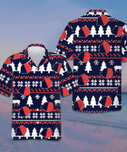 Paris Ugly Christmas Pattern Hawaiian Shirt Men's Christmas Shirts Gifts For Husband