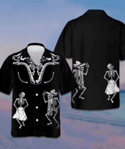 Dancing Skeleton Dia De Los Muertos Hawaiian Shirt Day Of The Dead Shirt Gifts For Husband