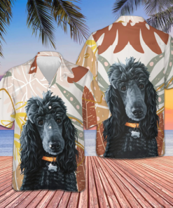 Black Poodle And The Brown Leaves Hawaiian Shirt Cool Summer Shirts Poodle Owner Gifts
