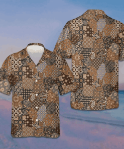Paisley Geometric Pattern Hawaiian Shirt Tropical Button Down Gift For Him
