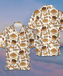 Peanut Butter Lover Hawaiian Shirt Summer Short Sleeve Shirts Gifts For Peanut Butter Lovers