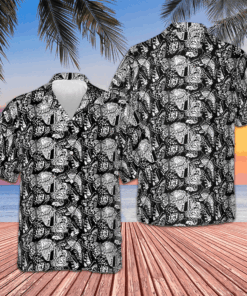 Black And White Butterfly Hawaiian Shirt Men's Vacation Button Up Shirts Gifts For Son