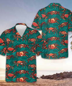 Crab Hawaiian Shirt Men's Button Down Shirts For Summer Gifts For Crab Lovers
