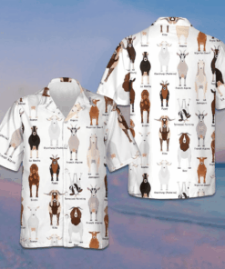 Goat Breeds Hawaiian Shirt Beach Button Up Shirts Men's Gifts For Boyfriend