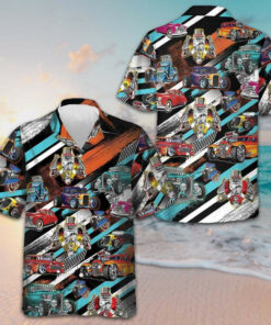 Cars Show Hawaiian Shirt Summer Button Up Shirts Men's Car Enthusiast Gifts