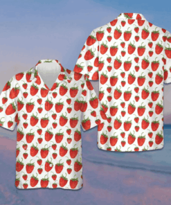 Strawberries Hawaiian Shirt Button Up Summer Shirts For Men Gifts For Strawberry Lovers