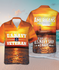US Navy Veteran Hawaiian Shirt Less Than 1% Of Americans Have Ever Seen The Sunset