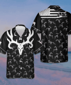 Deer Head Skull Bone America Hunting Hawaiian Shirt Deer Hunting Shirt Gifts For Him