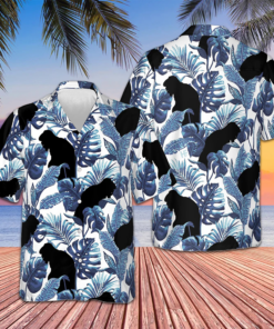 Bigfoot And The Blue Leaves Hawaiian Shirt Button Down Beach Shirts Gifts For Bigfoot Lovers