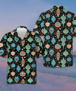 Colorful Christmas Balls Hawaiian Shirt Short Sleeve Button Up Gifts For Christmas