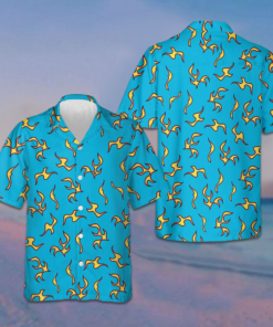 Golf Wang Flame Pattern Hawaiian Shirt Blue Button Up Shirt Gifts For Men