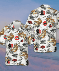Japanese Tiger Tattoo Hawaiian Shirt Men's Button Down Shirts Gifts For Summer