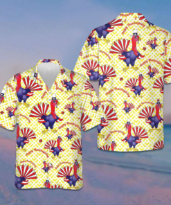 Turkeys In US Flag Costume Hawaiian Shirt Happy Thanksgiving Gobble Shirt Gifts For Him
