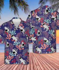 Blue Ocean Coral Sharks Hawaiian Shirt Button Up Summer Shirts For Men Good Gifts For Boyfriend