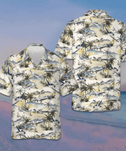 Army Aviation Aircraft Tropical Pattern Hawaiian Shirt Cool Summer Shirts For Guys