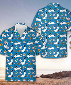 Colorful Easter Pattern Hawaiian Shirt Funny Bunny Shirt Gifts For Him